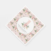 Serviette En Papier Élégante serviettes de fête fleurie rose (Coin)