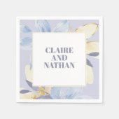 Serviette En Papier Élégante serviettes de Mariage floral violet (Devant)