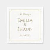 Serviette En Papier Élégante serviettes de Mariage personnalisées (Devant)