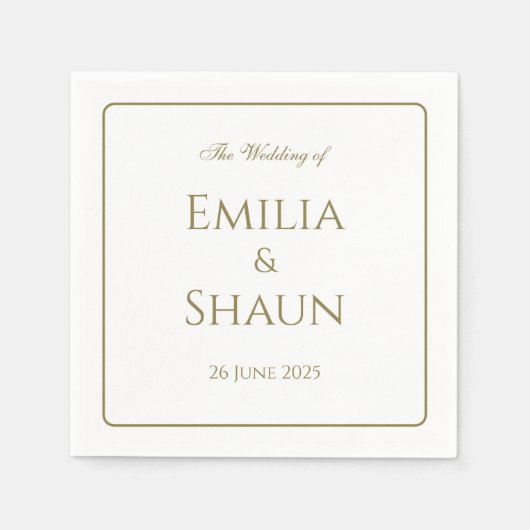 Serviette En Papier Élégante serviettes de Mariage personnalisées (Devant)