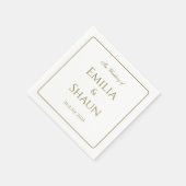 Serviette En Papier Élégante serviettes de Mariage personnalisées (Coin)