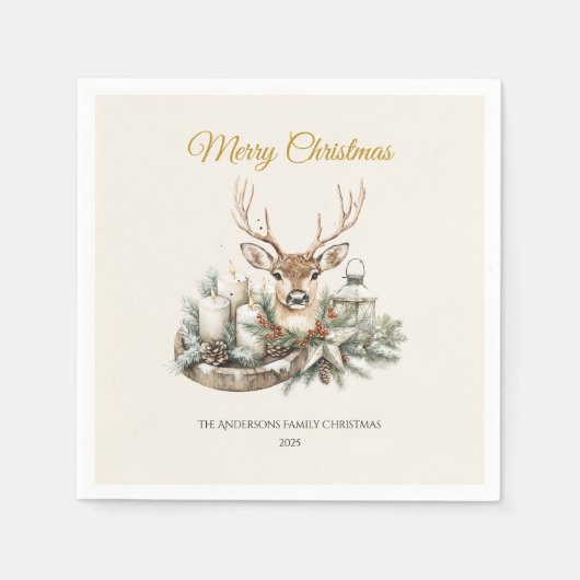 Serviette En Papier Élégante serviettes de Noël rustique - Moderne (Devant)