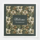 Serviette En Papier Élégante serviettes Green Gold personnalisées (Devant)