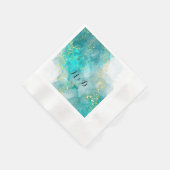 Serviette En Papier Élégante Serviettes Mariage Bleu Clair Et Or (Coin)
