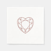 Serviette En Papier Élégante serviettes mariage coeur or rose (Devant)