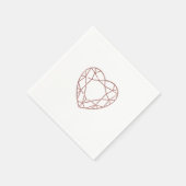 Serviette En Papier Élégante serviettes mariage coeur or rose (Coin)