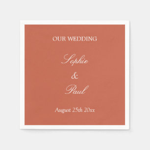 Serviette En Papier Élégante serviettes Mariage en terre cuite