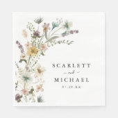 Serviette En Papier Élégante serviettes Mariage Floral (Devant)