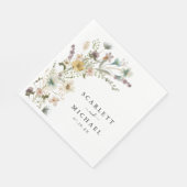 Serviette En Papier Élégante serviettes Mariage Floral (Coin)