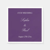 Serviette En Papier Élégante serviettes Mariage foncé violet (Devant)