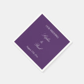 Serviette En Papier Élégante serviettes Mariage foncé violet (Coin)