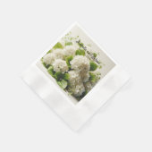 Serviette En Papier Élégante serviettes Mariage Hydrangea Blanche (Coin)