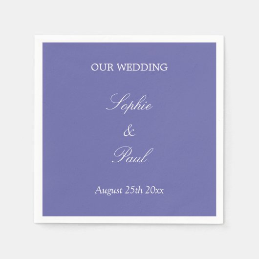 Serviette En Papier Élégante serviettes Mariage Lavender (Devant)