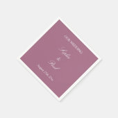 Serviette En Papier Élégante serviettes Mariage Mauve (Coin)
