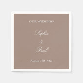 Serviette En Papier Élégante serviettes Mariage Taupe (Devant)