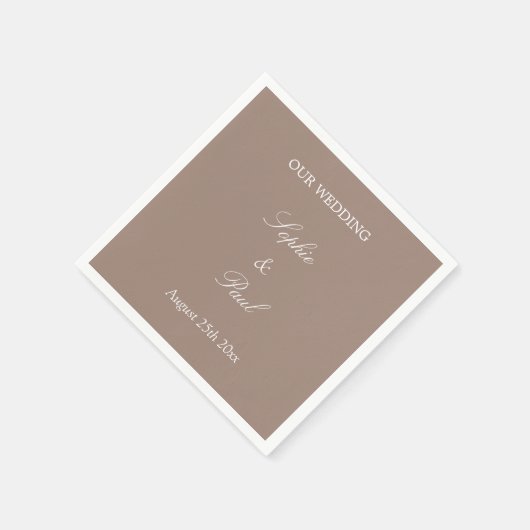 Serviette En Papier Élégante serviettes Mariage Taupe (Coin)