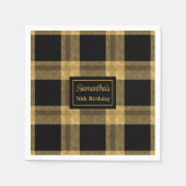 Serviette En Papier Élégante serviettes Parties scintillant d'or noir  (Devant)