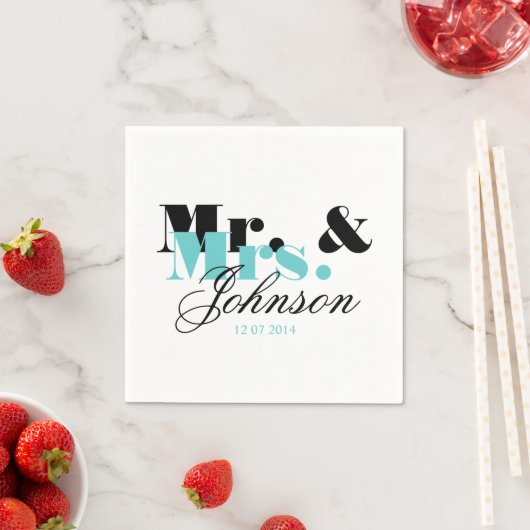 Serviette En Papier Élégante serviettes personnalisées M. et Mme maria (En situation)