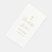 Serviette En Papier Élégante signature de baptême de style script or (Coin)