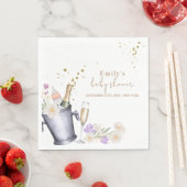 Serviette En Papier Elégante Sip & Voir Champagne Baby shower bouteill (En situation)