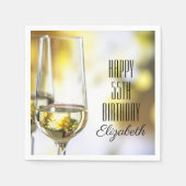 Serviette En Papier Élégante Soirée Bokeh Gold Bokeh, 55e anniversaire (Devant)