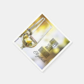 Serviette En Papier Élégante Soirée Bokeh Gold Bokeh, 55e anniversaire (Coin)