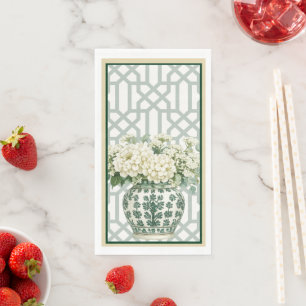 Serviette En Papier Élégante Soirée de Jardin d'Été Monogramme Floral