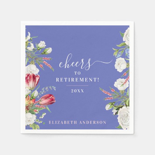 Serviette En Papier Élégante Soirée Lavande Retraite Florale (Devant)