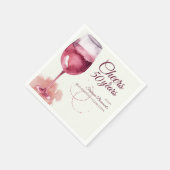 Serviette En Papier Elégante Soirée moderne Vin rouge 50e fête d'anniv (Coin)