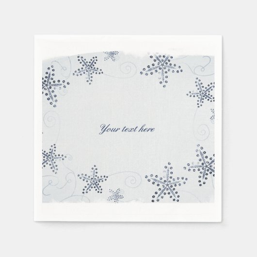 Serviette En Papier Elégante Starfish & Sequins Blue Beach Party (Devant)