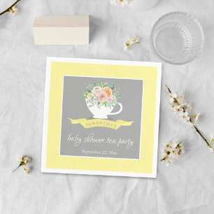 Serviette En Papier Elégante Teacup Floral Teacup Baby shower Tea Part