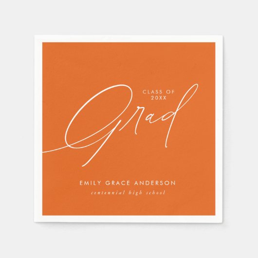 Serviette En Papier Élégante tendance Calligraphie Script Graduation (Devant)