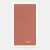 Serviette En Papier Élégante Terracotta Custom Paper serviettes d'hôte (Devant)