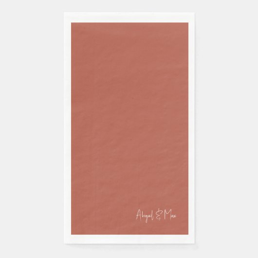 Serviette En Papier Élégante Terracotta Custom Paper serviettes d'hôte (Devant)