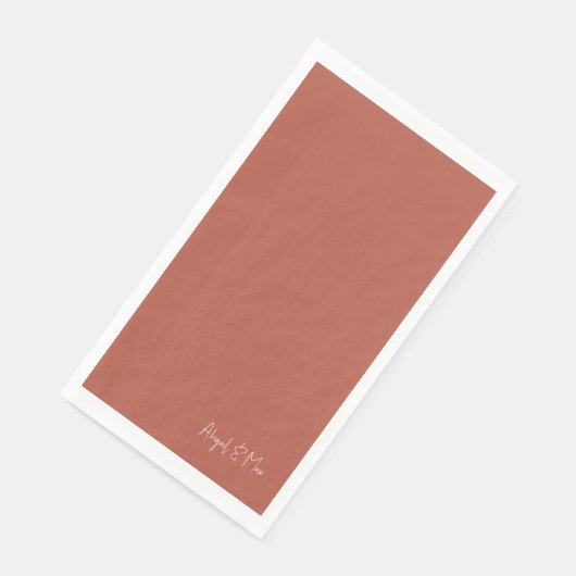 Serviette En Papier Élégante Terracotta Custom Paper serviettes d'hôte (Coin)