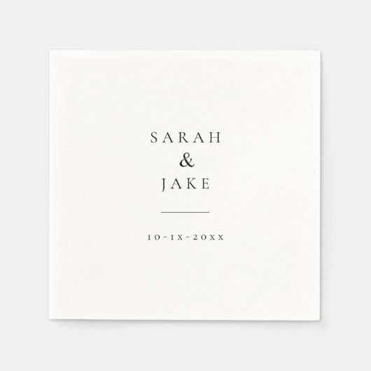 Serviette En Papier Élégante typographie : Moderne chic mariage CLASSI (Devant)