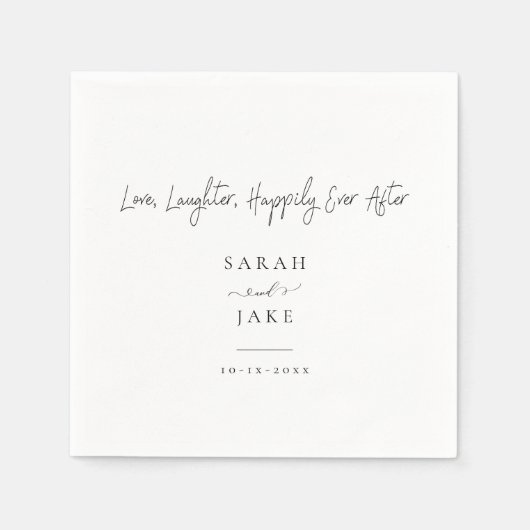 Serviette En Papier Élégante typographie : Moderne"Love mariage servie (Devant)