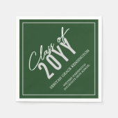 Serviette En Papier Élégante Typographie Vert foncé N'importe quelle a (Devant)