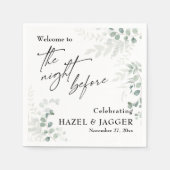 Serviette En Papier Elégante verdure Bienvenue à la veille de la nuit (Devant)