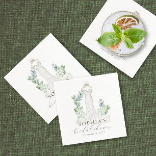 Serviette En Papier Élégante verdure Boho Script Papier Napkin