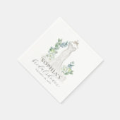 Serviette En Papier Élégante verdure Boho Script Papier Napkin (Coin)