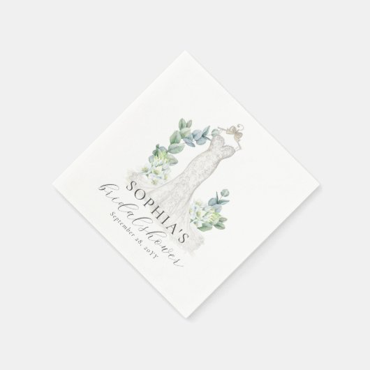 Serviette En Papier Élégante verdure Boho Script Papier Napkin (Coin)