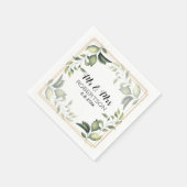 Serviette En Papier Élégante verdure botanique (Coin)