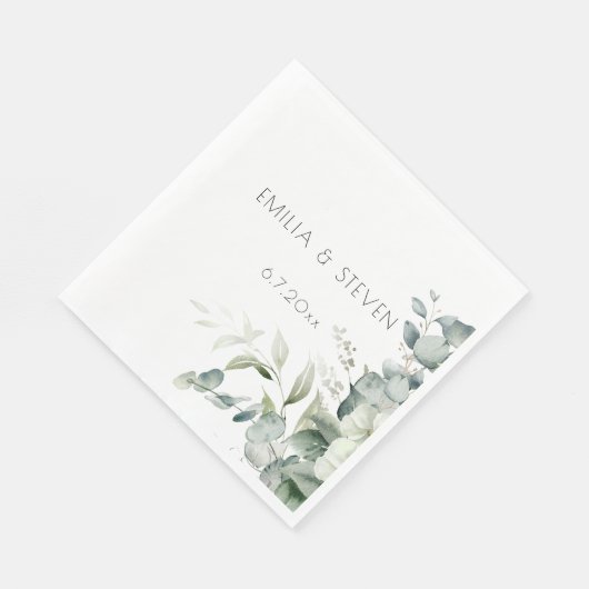 Serviette En Papier Elégante verdure d'Eucalyptus (Coin)