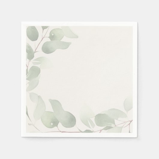 Serviette En Papier Élégante verdure d'eucalyptus (Devant)