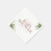 Serviette En Papier Elégante verdure Dusty Baby shower Rose (Coin)