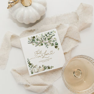 Serviette En Papier Élégante verdure et mariage d'automne citrouille b