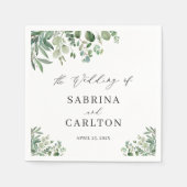 Serviette En Papier Elégante verdure Eucalyptus Feuille Mariage (Devant)