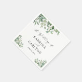 Serviette En Papier Elégante verdure Eucalyptus Feuille Mariage (Coin)