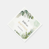 Serviette En Papier Élégante verdure Feuillage Baptême (Coin)